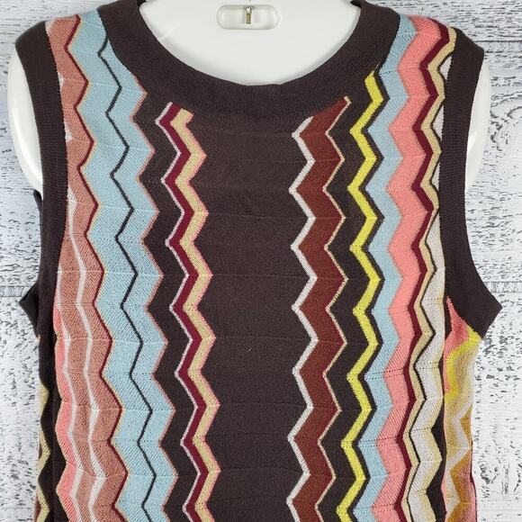 Missoni for Target Collection Brown Chevron Striped Mini Dress Size Medium New - Picture 3 of 10